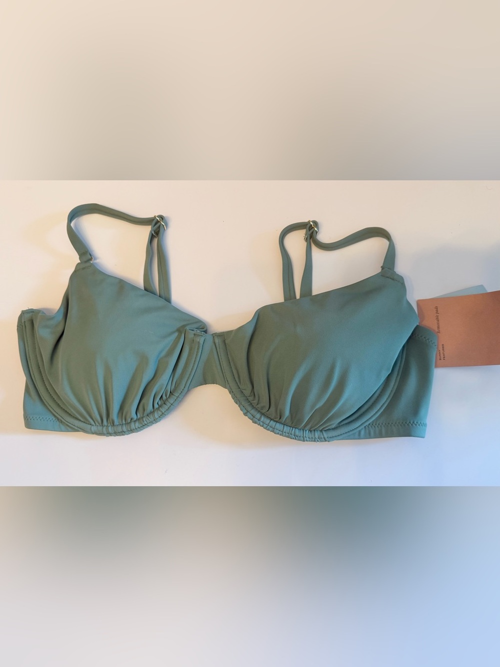 Shade & Shore Sage Green Underwire Bikini Top new size 36D